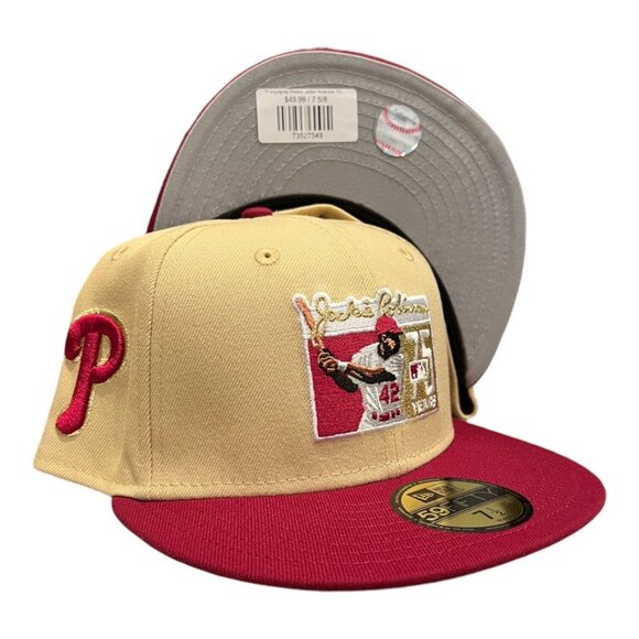 New Era Philadelphia Phillies 59FIFTY Fitted Hat Cap 75 Years Of Jackie - Picture 1 of 9